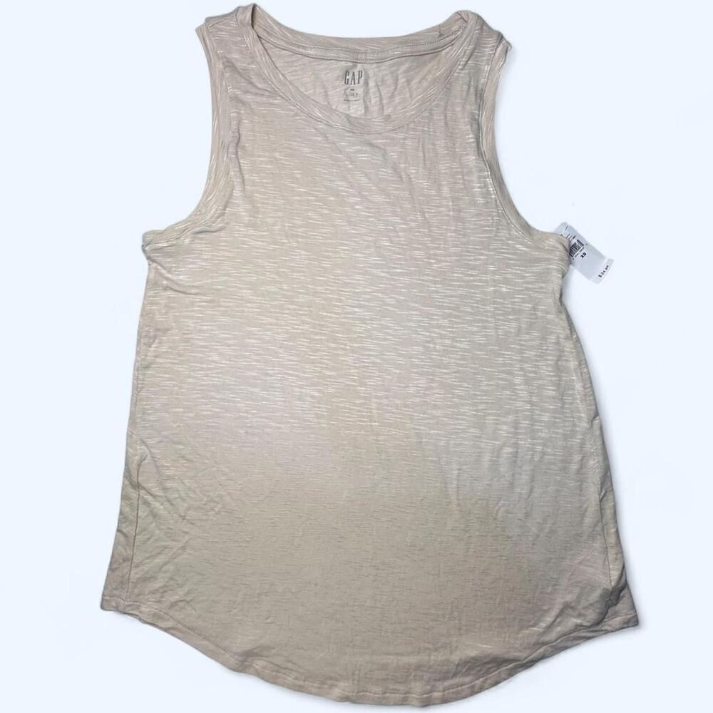 NWT Gap Oatmeal Beige Scoop Neck Tank Top Size XS